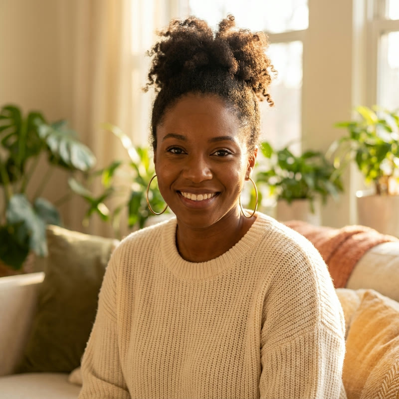Tasha smiling warmly